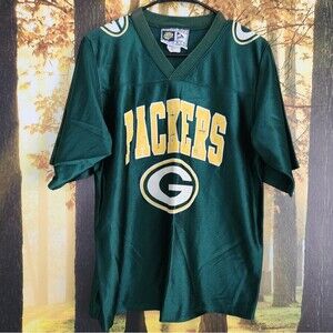 Vintage Green Bay Youth Large Mighty Mac Packers Jersey Cheese Head Kids Boys